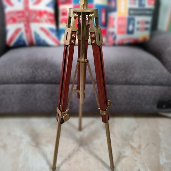 LED Floor Lamps Antique Finish Floor Lamp Spotlight Brown Tripod Home Decor Collectible