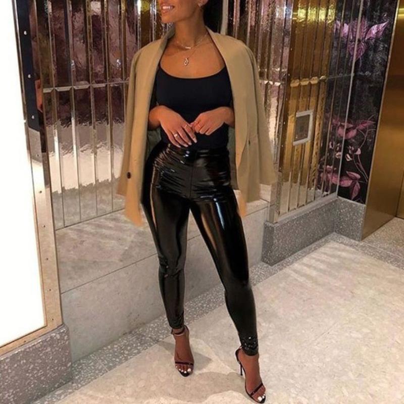 Buy Auroth Faux Leather Leggings Skinny 