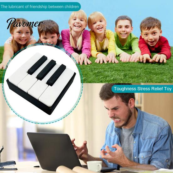 Keyboard Key Stress Toy Piano Clicker Fidget Toy, 3D Printed Desktop Reliever, Relief Cute Musical Figurine for Office Desk Decor, Anxiety Gift