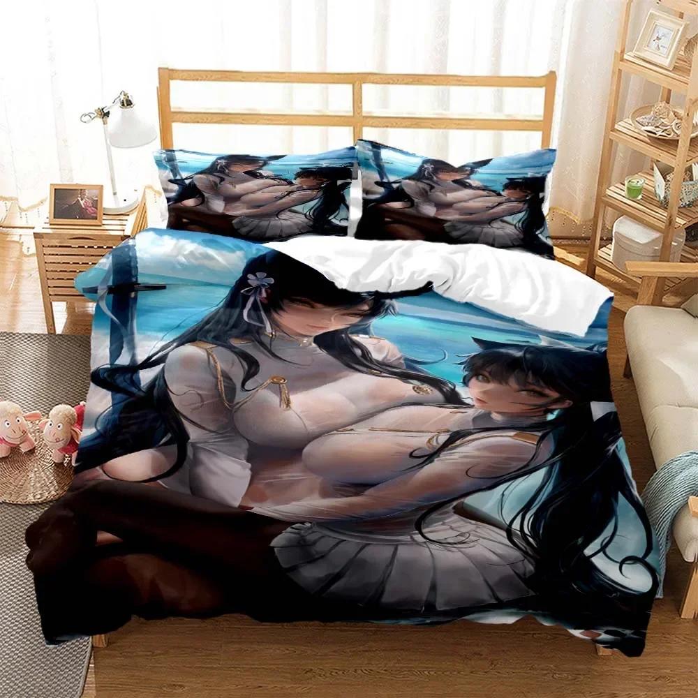 Sexy Anime Beauty Digital Print Comfortable Duvet Quilt Cover Pillowcase Bedding Set Children Bedroom Decoration Home Textile