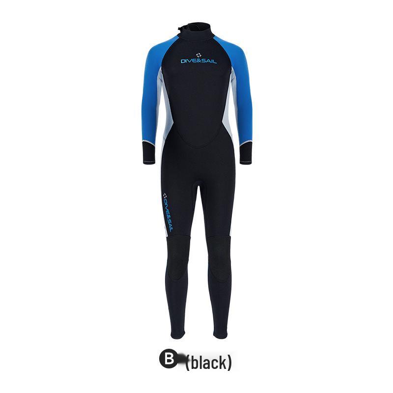 DIVE&SAIL Kids 2.5MM Thermal Long Sleeve Wetsuit for Teen Snorkeling & Surfing