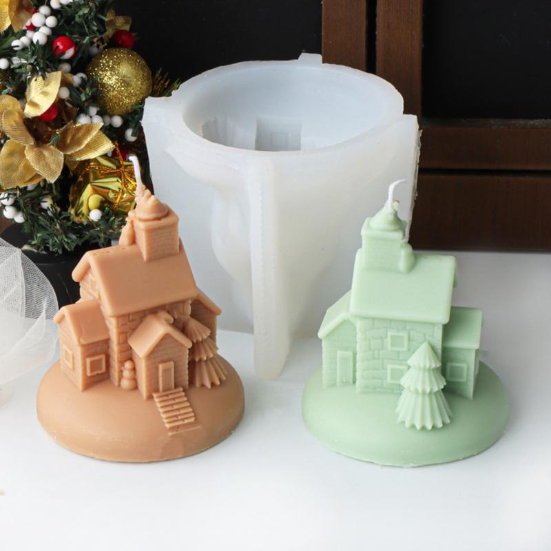 Flexible Silicone Mold Nordic House Shaped Candle Molds Scented Aromatherapy Making Mould Handmade Ornament Mould