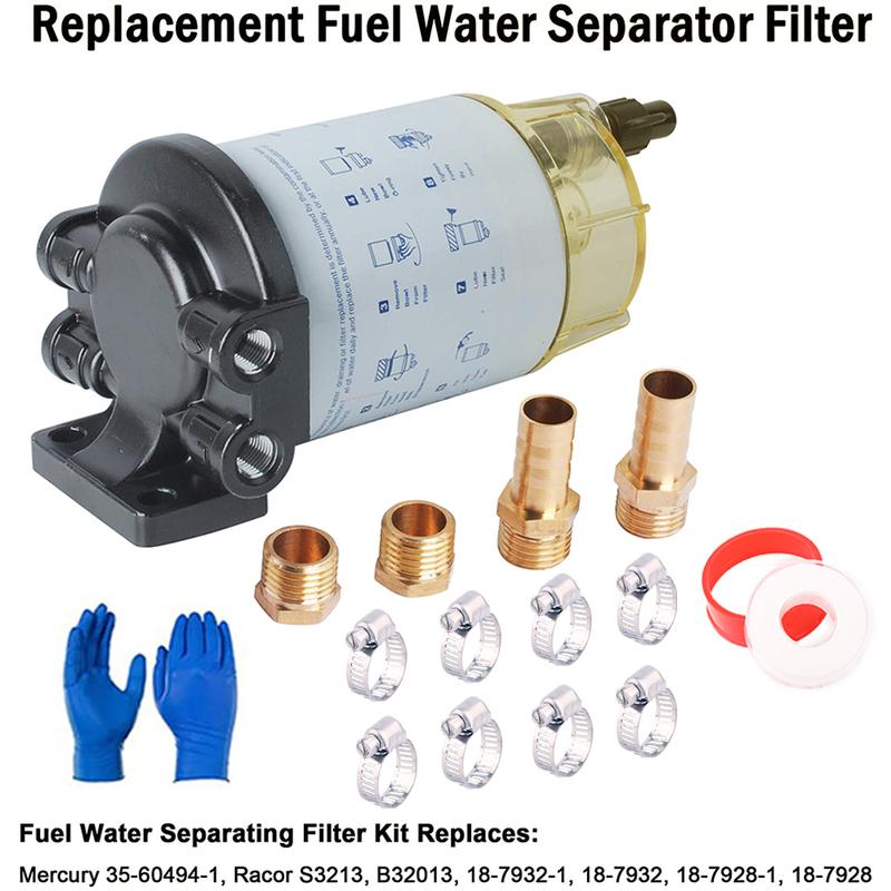 Filtro Separatore Acqua Carburante S3213 Compatibile con Motore Fuoribordo Mercury Yamaha Racor Sierra Barca 10 Micron