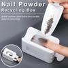 1 Set White ABS Double Layer French Powder Box Recycled Nail Powder Storage Box Portable Infiltration Powder Container Nail Tool D302