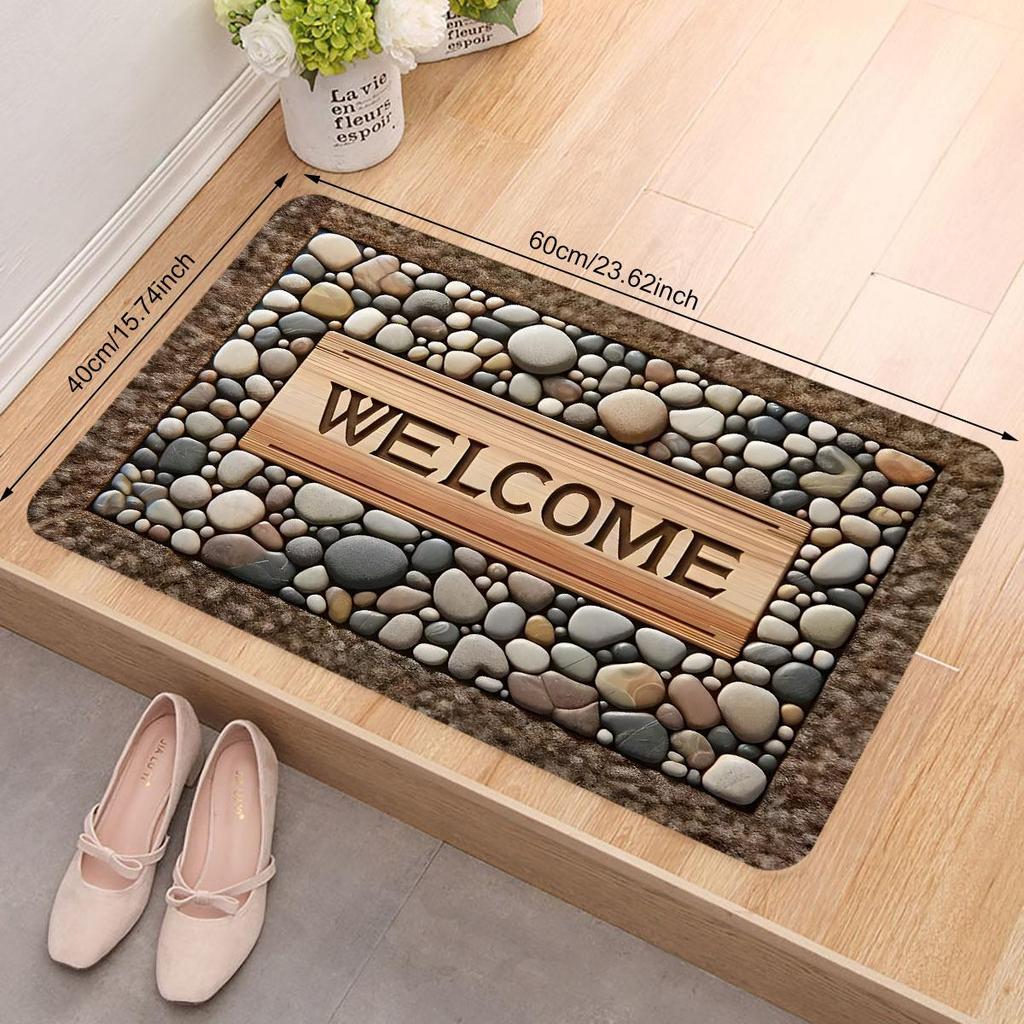 1Pcs Anti Fatigue Kitchen Rugs, Simple Stone Print Waterproof Non-Slip Thick Cushioned Kitchen Mat Heavy Duty Comfort Standing Mat for Kitchen