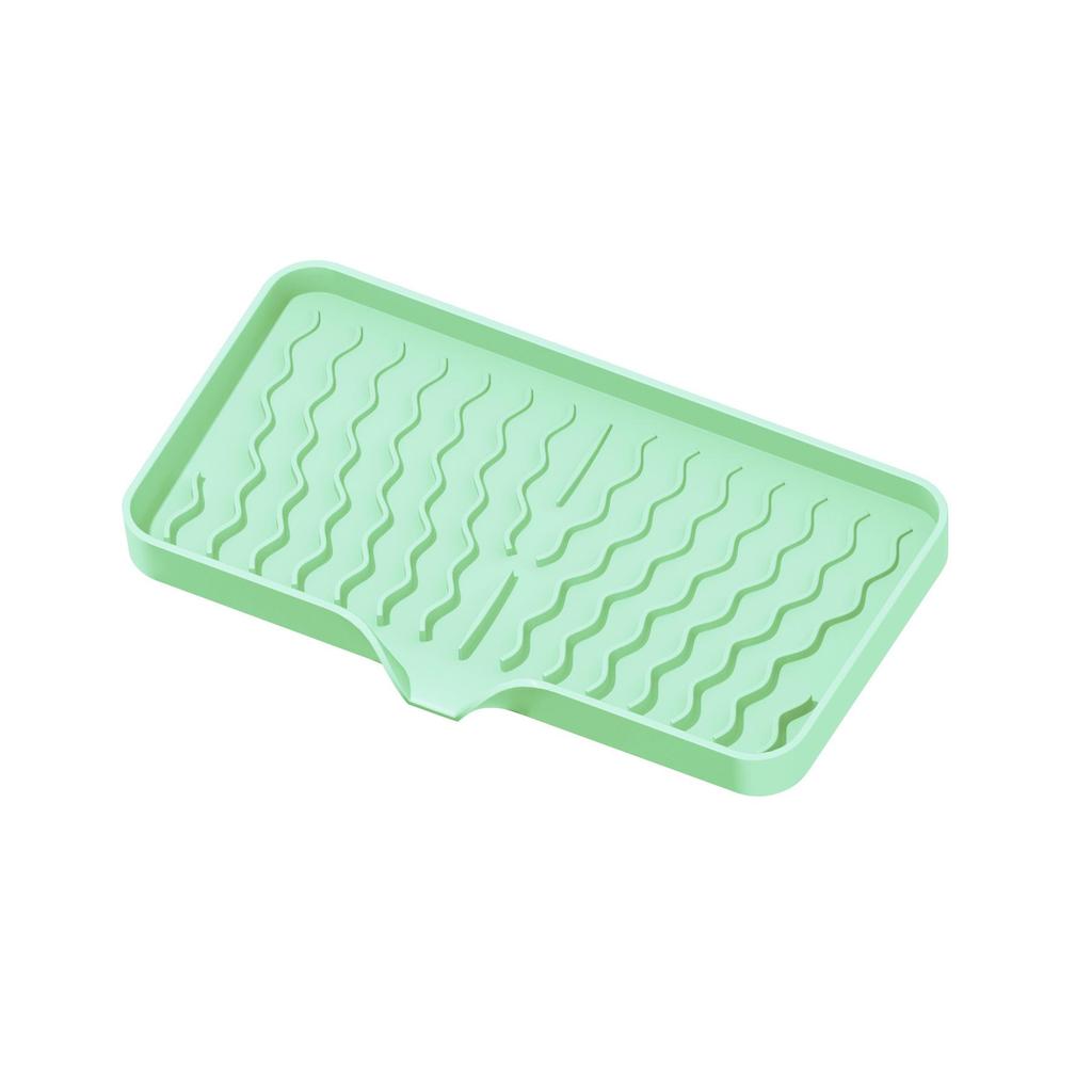 Wavy Pattern Silicone No-Drill Soap Dish & Drain Mat Rack