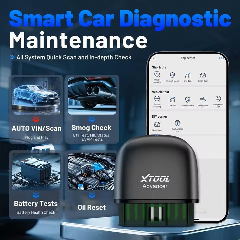 XTOOL Advancer AD20Pro All System Diagnostic Tool OBD2 Bluetooth Scanner Oil Reset Battery Test Driving Record Free Update
