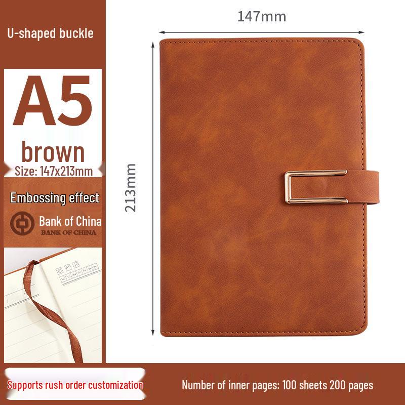 A5 Custom Logo Thickened B5 Diary with Buckle for Business Office