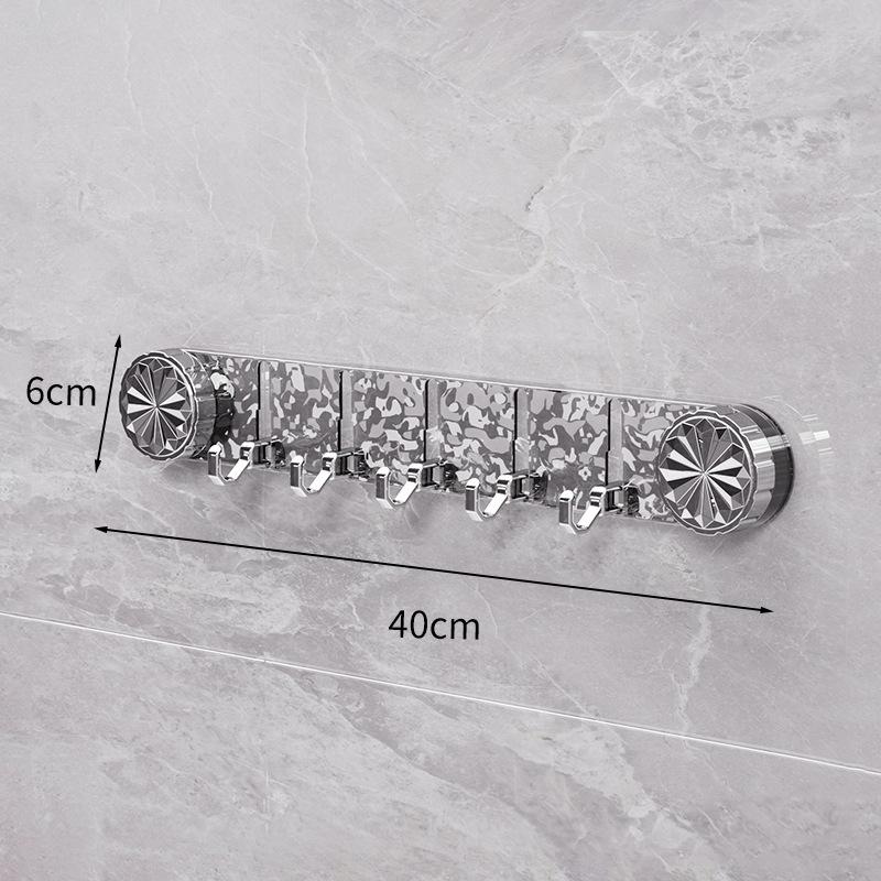 

5 Hooks Rotating Suction Cup Hooks Punch-Free Strong Load-Bearing Bathroom Towel Rack Wall Mounted Corrugated Row Hook B