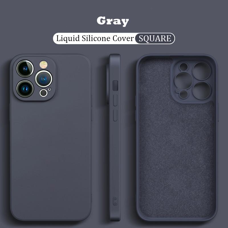 Original Flüssigsilikon Stoßfest Hülle für Xiaomi Mi 14 13 13T 12 12T 11T 10T 10 11 Lite Pro Square Fluff Bumper Soft Cover