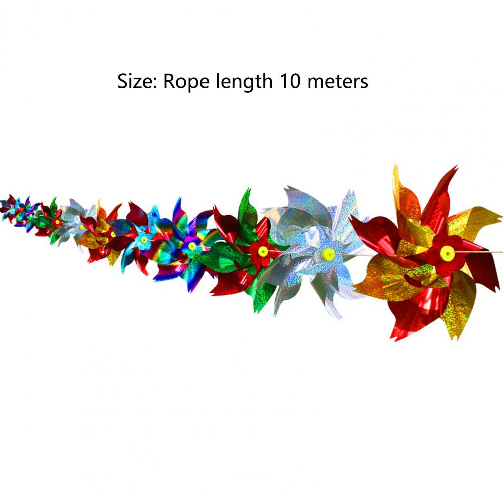 Bird Repellent Pinwheels The Breeze Turns Reflective Toy Wind Spinners Lengthen Colorful Bird Repellent Windmill for Outdoor