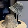 Korean-style spring-summer seaside vacation sunshade versatile fisherman hat for women, vintage mixed-color, foldable, breathable, sun-protective