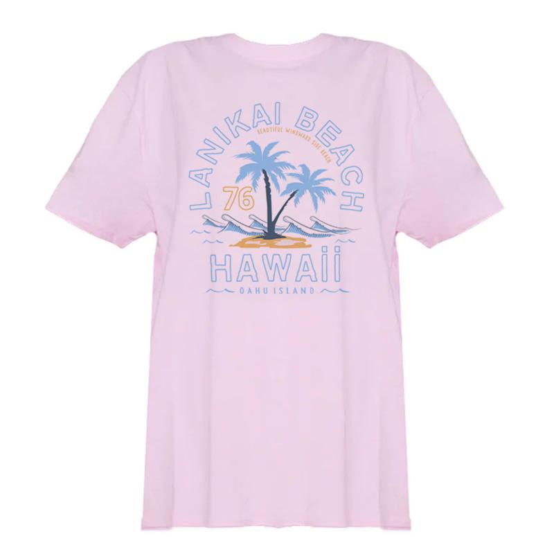 Women Retro Style Lanikai Beach TShirts Summer Fashion Hawaii Vacation T Shirt Tops FeUnisex Short Sleeve Vintage Tropical Tshirt