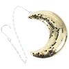 Golden Moon Shape Pendant Disco Decor Hanging Mirror Ball Party Accessories Home Decor Items Wind Chimes RetroDecorations