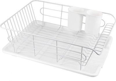 Egouttoir à vaisselle Pearl Metal, Egouttoir en métal avec plateau d'égouttage, Type horizontal, Blanc, Ardeo HB-3466