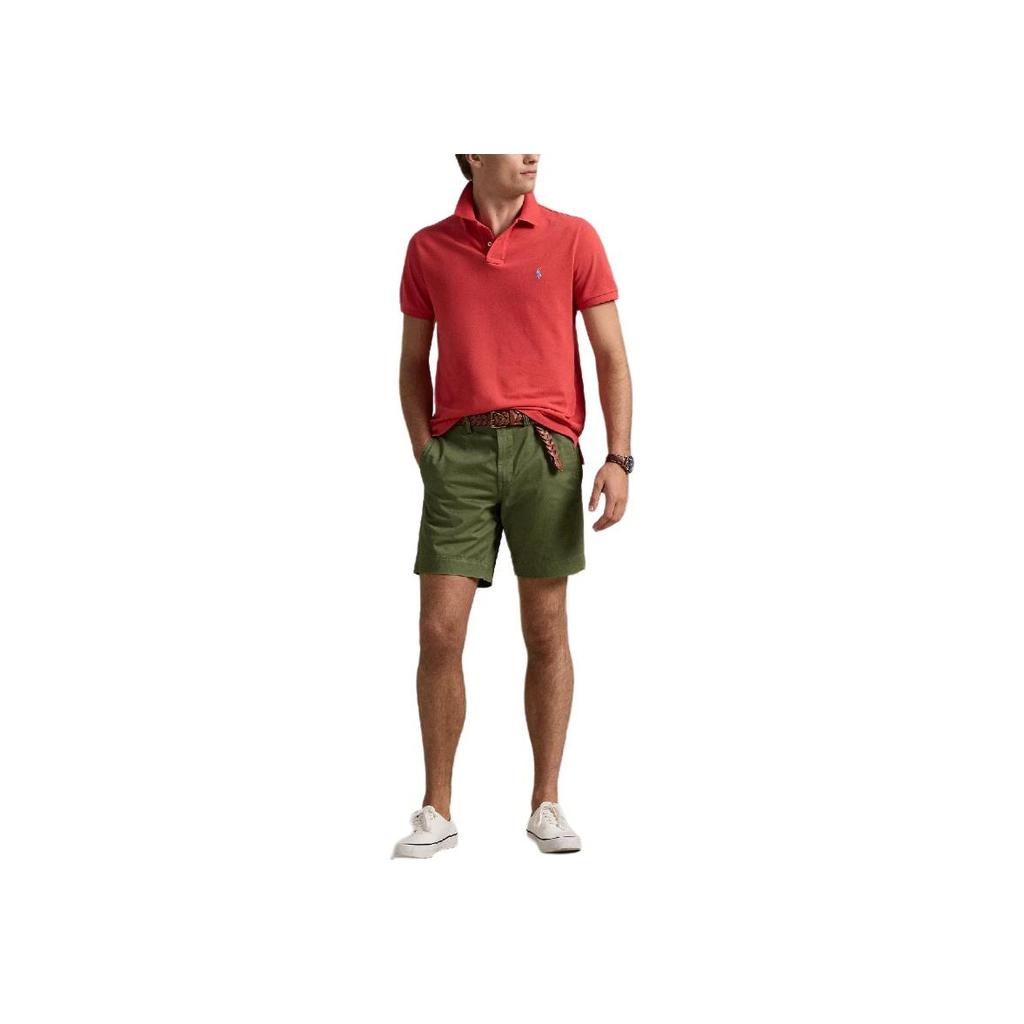 Polo Ralph Lauren Solid Slim Fit Short Sleeve Polo Shirt Men tops Red 710680784-405