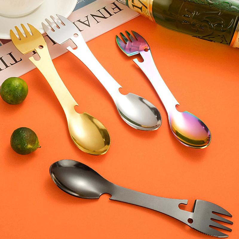 Narzędzia Przetrwania Outdoor 5 w 1 Zestaw Wielofunkcyjny EDC Campingowy Nóż Łyżka