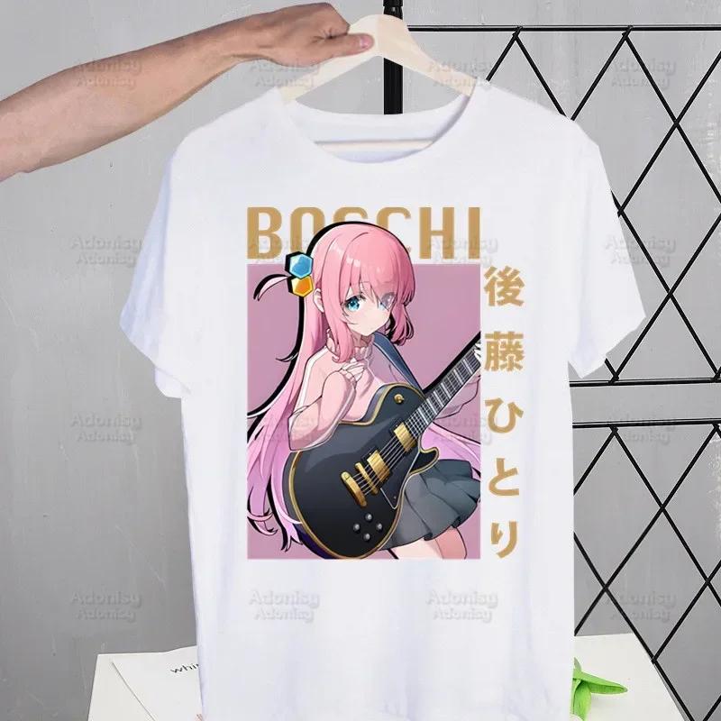 Bocchi The Rock T-shirts Summer Men/Women Hip Hop Funny Print Kessoku Band Tshirt Hitori Gotou T Shirts Short Sleeve Tops