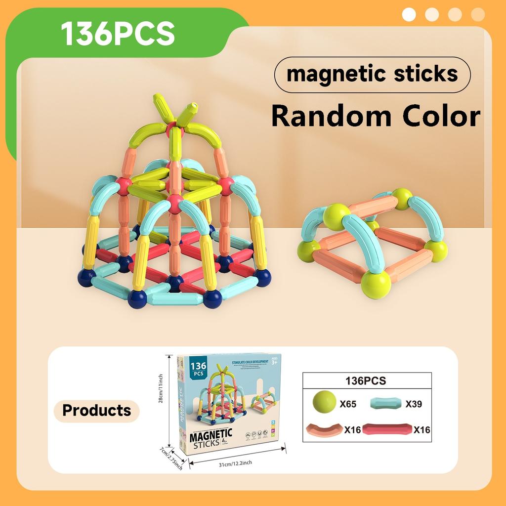 Variety Magnetic Rod Set Magnetic Sheet Building Block Particle Assembly Early Education Educational Strong Magnetic Toy Gift