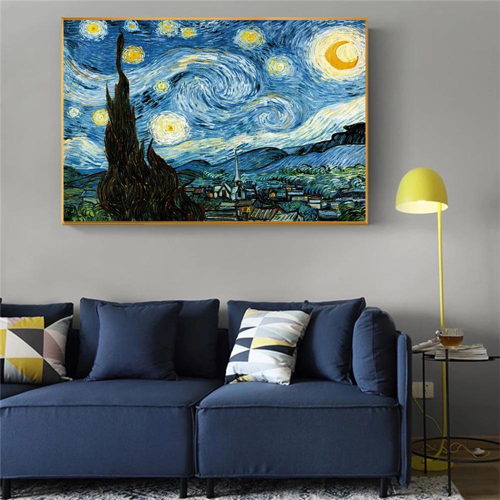 Natural Landscape HD Print Van Gogh Masterpiece Poster Starry Sky Sunflower Canvas Painting Modern Home Decor Wall Art Picture