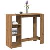 VidaXL Bar Table with Shelf Artisan Oak Engineered Wood, Pub Table, High Table, Bar Stool Table, 854399