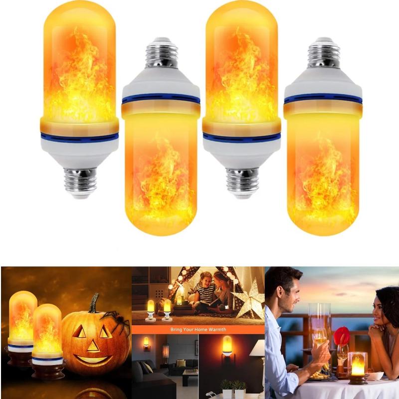 1Pcs 4 Modes Flickering Fire Simulation E27 Led Flame Effect Light Bulb For Party Ktv Garden Home Decor Outdoor Lighting