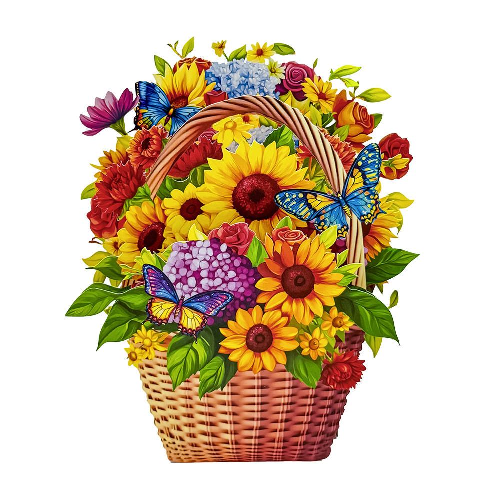 Floral Design Popup Greeting Card With Special Paper Material For Celebrations And Romantic Occasions