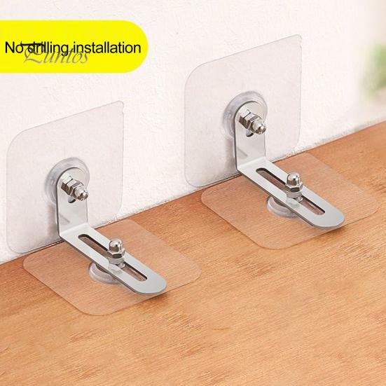 Self-adhesive Furniture Safety Devices 2Pcs Anti-falling Device No Drilling Required L Bracket Transparent Seamless Wall Anti Tips for Adhesive