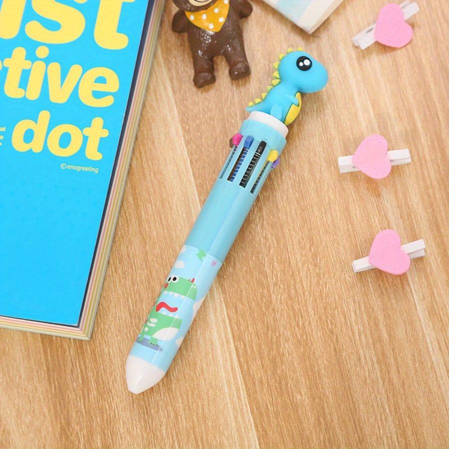 School season 10pcs 0.5mm creative stationery ten-color ballpoint pen cartoon color graffiti pen girl heart multi-color press ballpoint pen