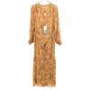 unused nano universe Paisley Pattern Long sleeve gown Shirt dress F Camel Women Used