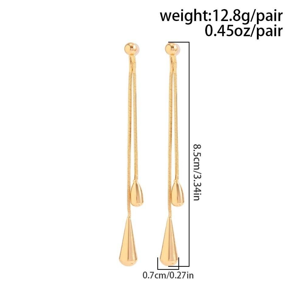Smooth Surface Drop Tassel Necklace Thin Snake Chain Y Shape Necklace Party Gathering