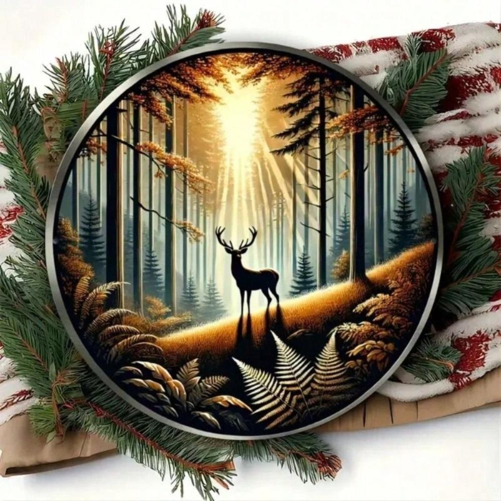 Metal Poster Wall Art Deer Forest Rustic Vintage Home Decor