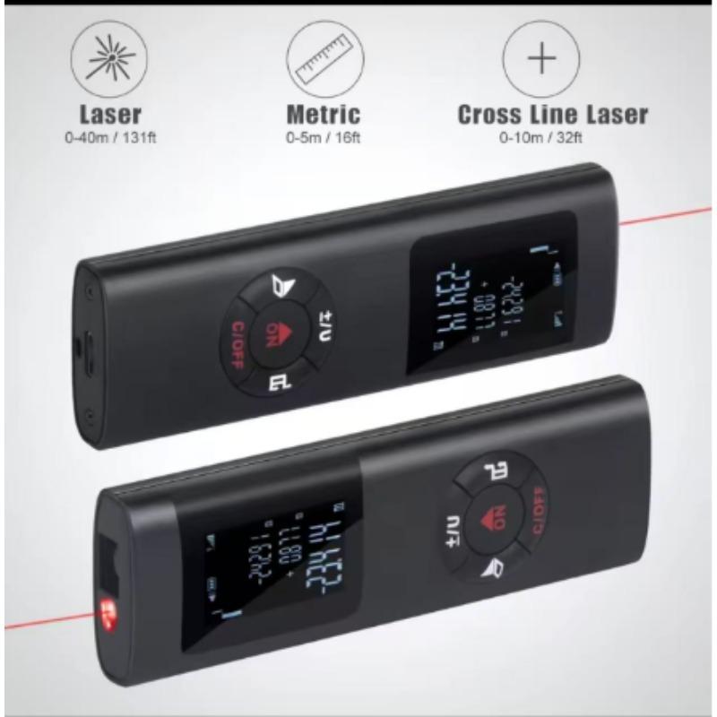40M/60M Mini Smart Laser Distance Meter Measure Infrared Rangefinder USB Rechargeable Portable Handheld Laser Range Finder Tools