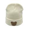 European and American Hot-selling Autumn and Winter Children's Pullover Hat Cute Cartoon Bear Embroidery Knitted Flanged Wool Hat