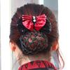 Charm Satin Rhinestone Barrette Lady Hair Accessories Hair Clip Cover Net Bun Snood Bowknot