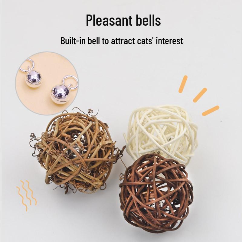 Colorful Elastic Cat Training Toy - 4CM Turntable Ball Ping Pong Play Ball