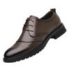High-Quality Solid-Color Leather Oxford Formal Shoe Business Breathable Office Casual Shoes  Anti-Slip And Durable Walking Shoes