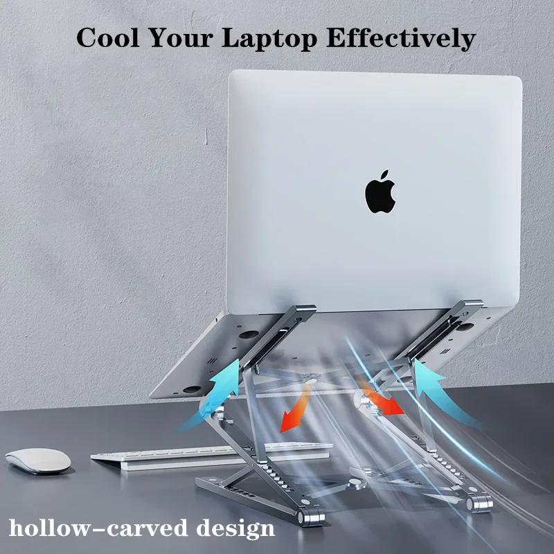 Oatsbasf Aluminum Laptop Stand Foldable Computer Stand Angle Adjustable Cooling Stand Pad Tablet Holder Bracket for Macbook