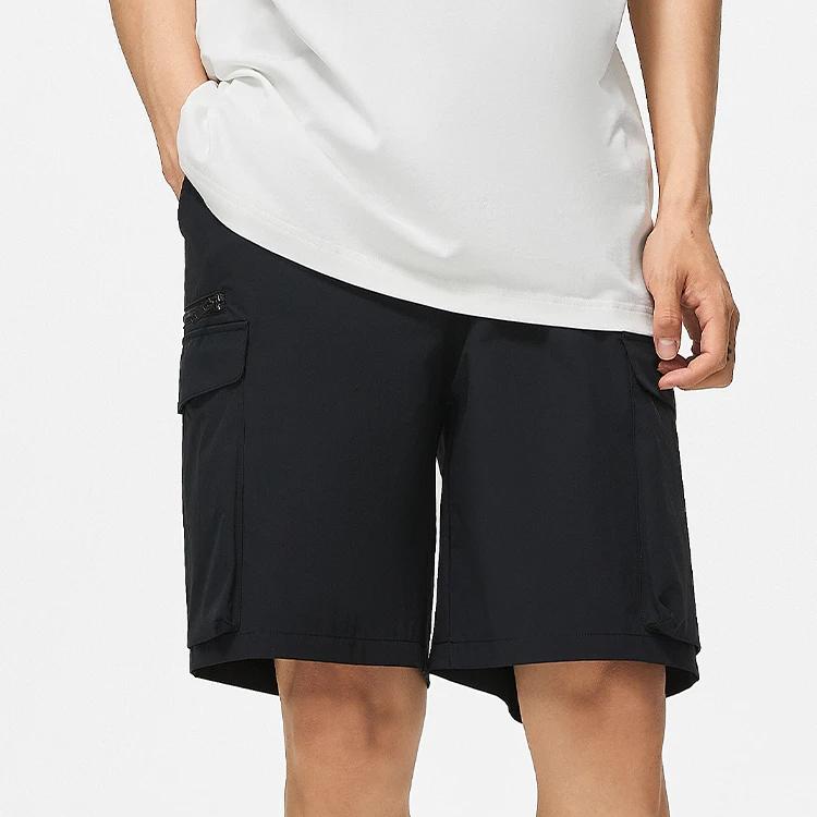 Li-Ning Solid Multi-Pocket Cargo Shorts Men Bottoms Black AKST071-2