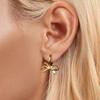 Silver earrings with bows, gold-plated hoops, 925 silver clasps
