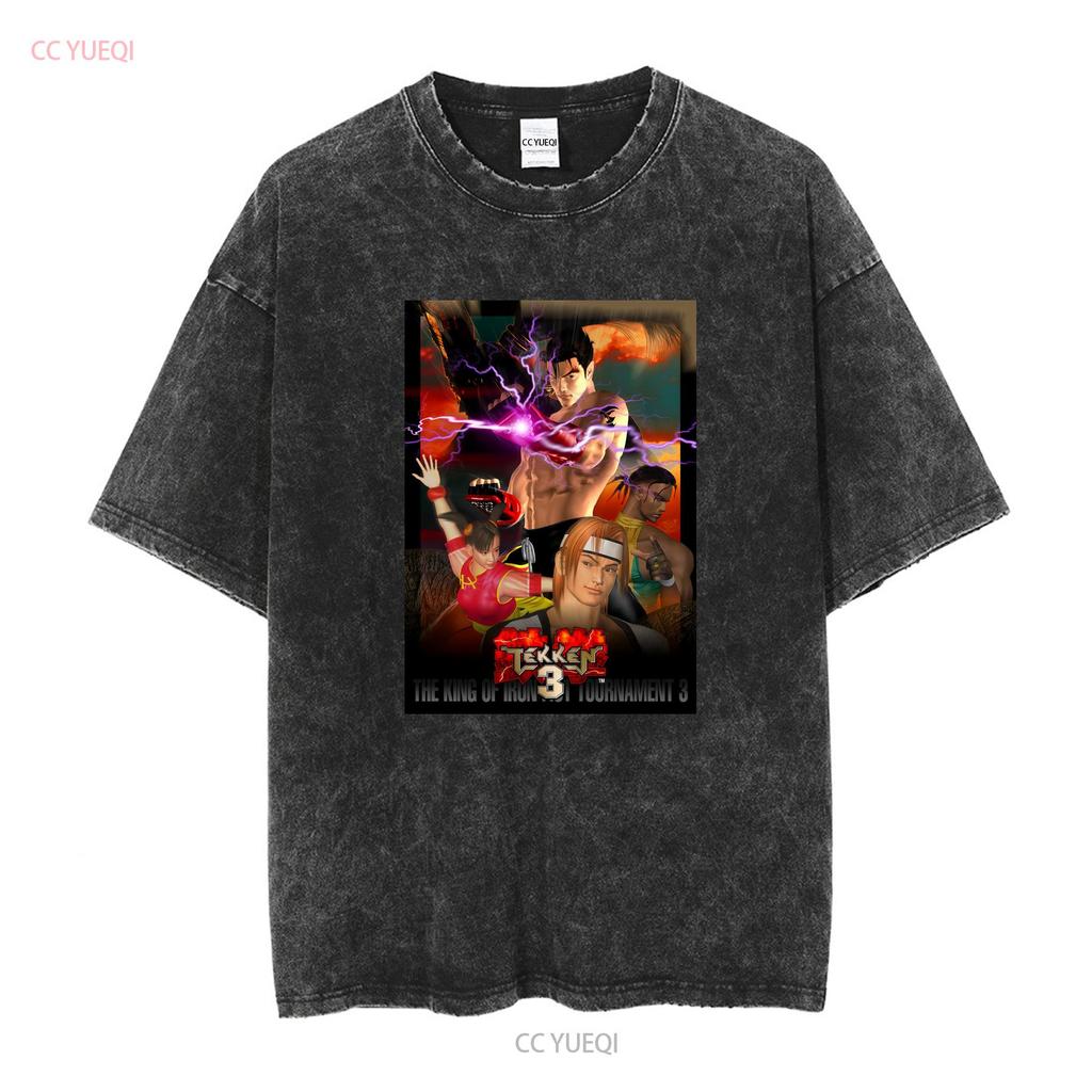 TEKKEN 3 Fighting Videospiel Retro Vintage Stil T-Shirt Größe 2XL vintage Gewaschen Bequem Atmungsaktiv Grafik Mann