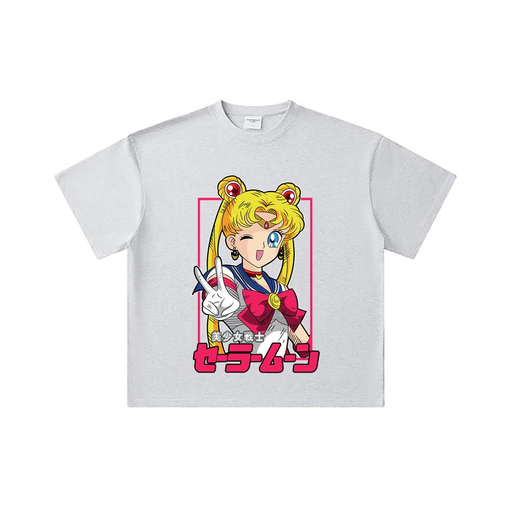 260 GSM Double Yarn 32 Count 100% Cotton Sailor Moon V9 Minako Print Unisex Heavy Cotton T Shirt