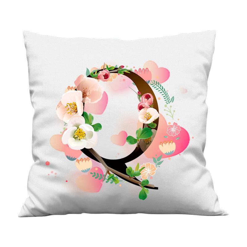 Nordischer Ins-Stil Weißer Valentinstag 26 Englische Buchstaben Digitaldruck Sofakissen Pfirsichhaut Kissenbezug