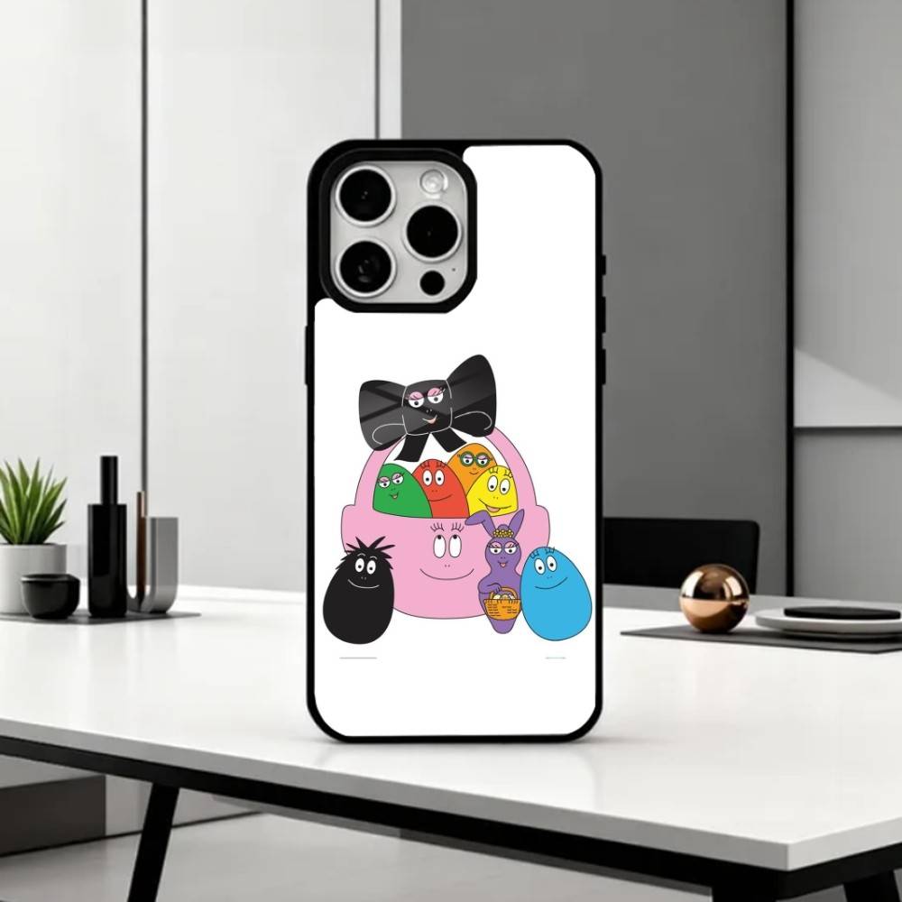 Tiny Cute B-BarbapapaS Phone Case For iPhone17,16,15,14,13,12,11 Plus,Pro Max Magnetic For Magsafe Wireless Charging