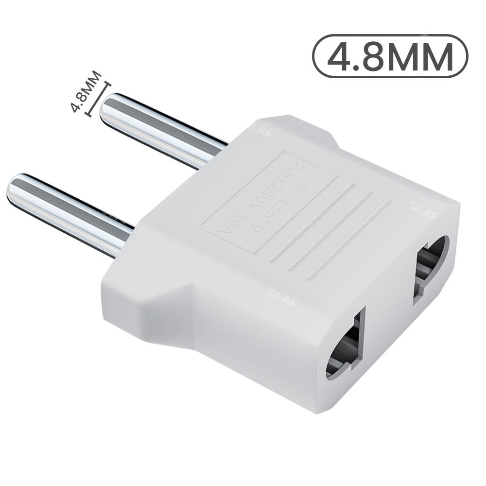 Olaf 1-10Pcs US To EU Plug Converter Outlet Travel Power Adapter Converter Socket 4.8/4.0mm EU US KR Electric Charger Outlet