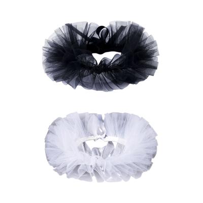 Collerette Gothique Vintage Victorien Superposé Volanté Tour de Cou avec Liens Bandage pour Femmes Filles Déguisement Halloween