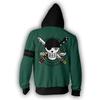 2021 One Piece Anime 3D Print Zipper Hoodie for Men