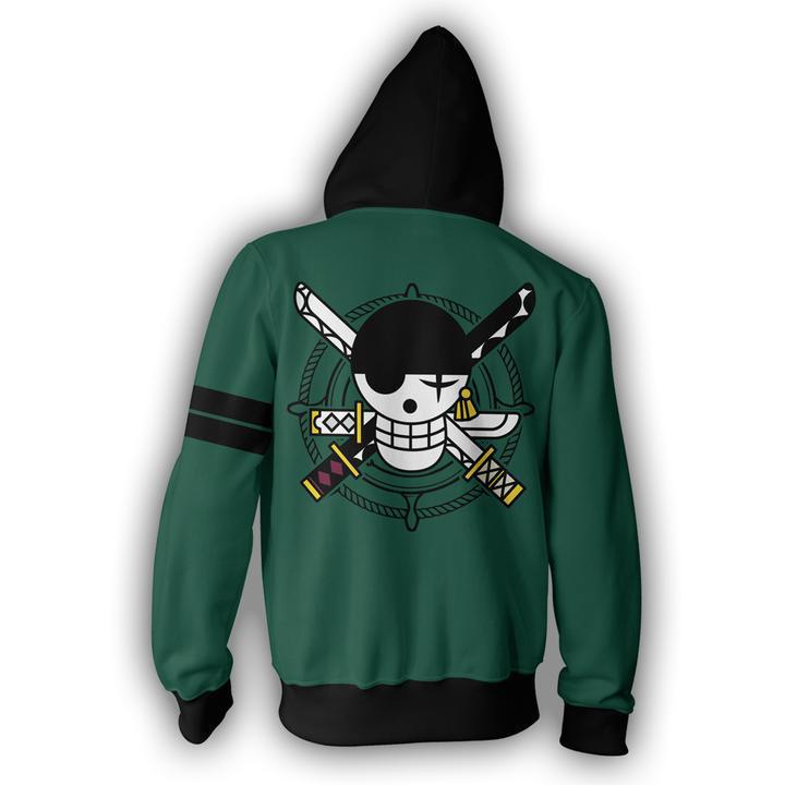 2021 One Piece Anime 3D Print Zipper Hoodie for Men