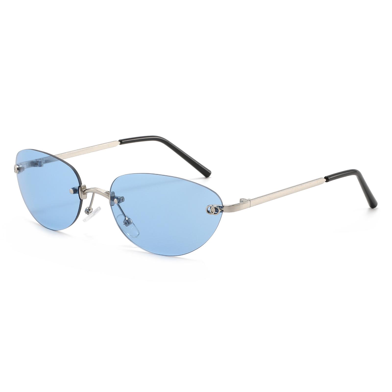 

Солнцезащитные очки «кошачий глаз» без оправы в стиле ретро 2025 для женщин - Стильный европейский и американский уличный стиль As Pictured