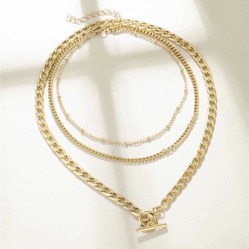 Trendy Alloy Collar Necklace With Three Layers Perfect For Fashion Lovers